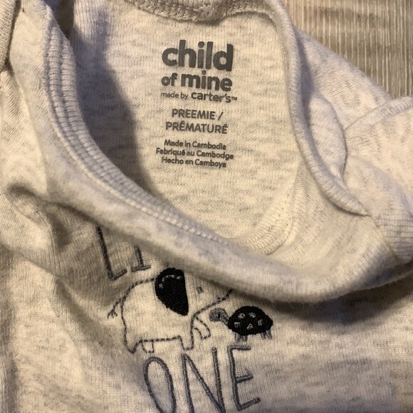 Lot of 3 baby boy, one piece- made by Child of mine/Carter’s- size PREEMIE - Picture 10 of 11